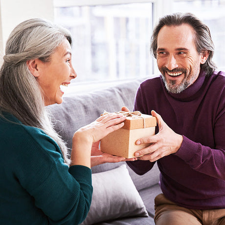 retirement gifts collection, two people celebrating the retirement