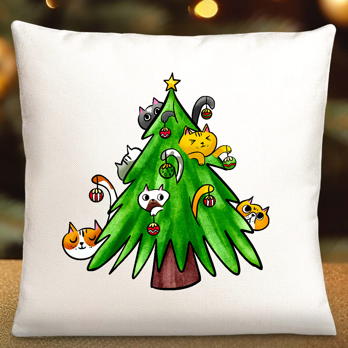 Christmas Gift Cushion | Catmas Tree | 40cm x 40cm Personalised