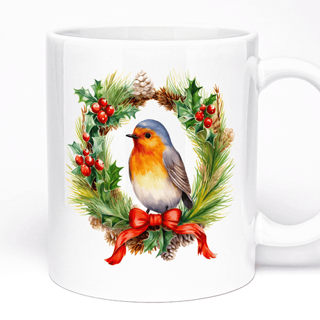 Christmas Themed Mug Featuring Classic Robin Design | Christmas Gift