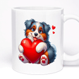 Romantic Mug | 11oz Mug with Custom Text Option, 5 Colour Options | Valentine's Gift, Gift for Her | Cute Dog Design