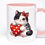 Valentine's Day 11oz Unique Cat Mug | Custom Text Field, High Quality Ceramic, 5 Colour Options, Gift for Her