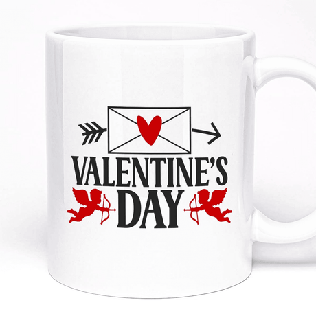 Valentine's Day Mug | 11oz Ceramic Coffee Tea Cup, Custom Text Field, 5 Colours | Gift for Her