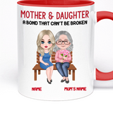 Mother and Daughter a Bond that Can't Be Broken Gift Mug | 11oz Ceramic Cup | Personalised