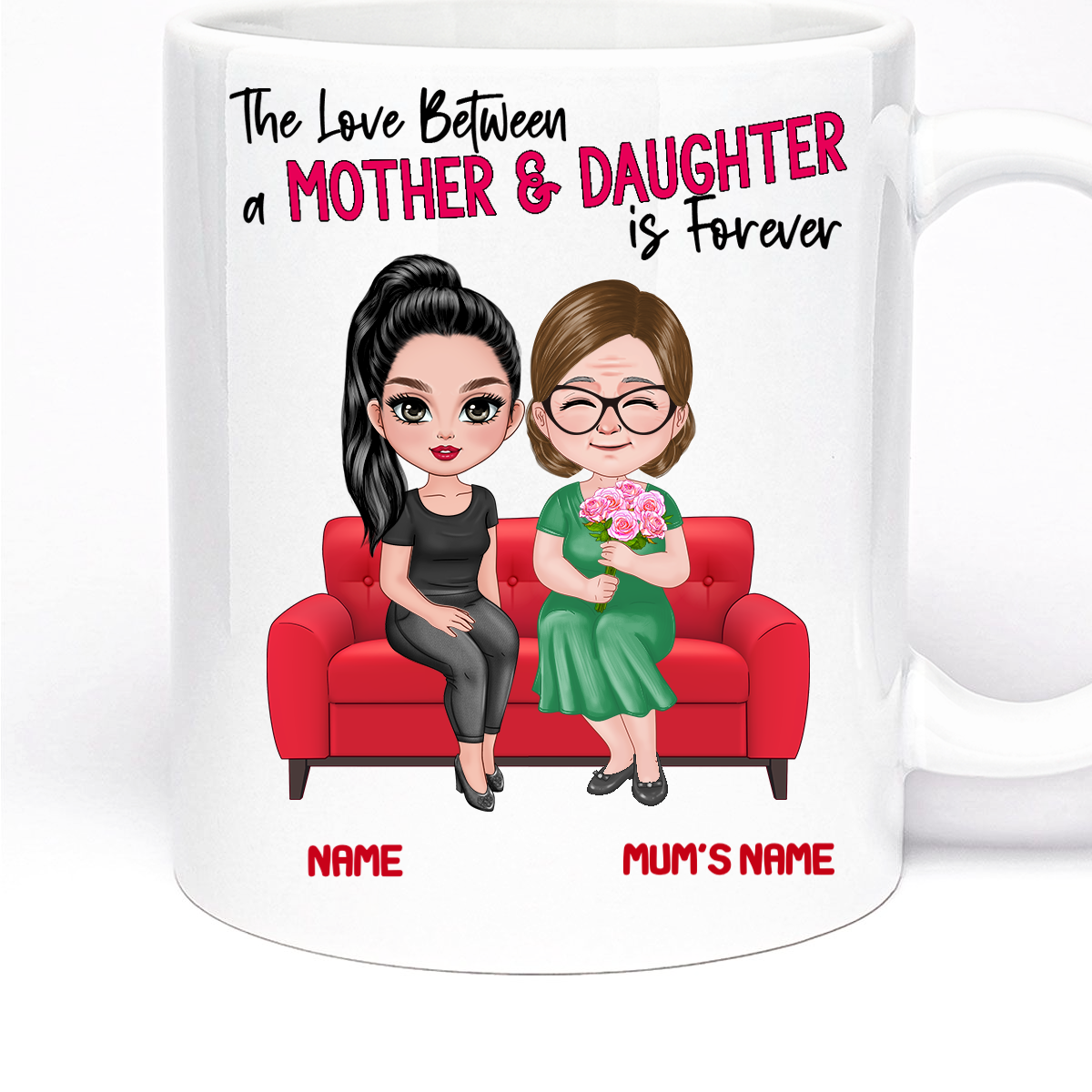 The Love Between Mother and Daughter is Forever Gift Mug | 11oz Ceramic Cup | Personalised