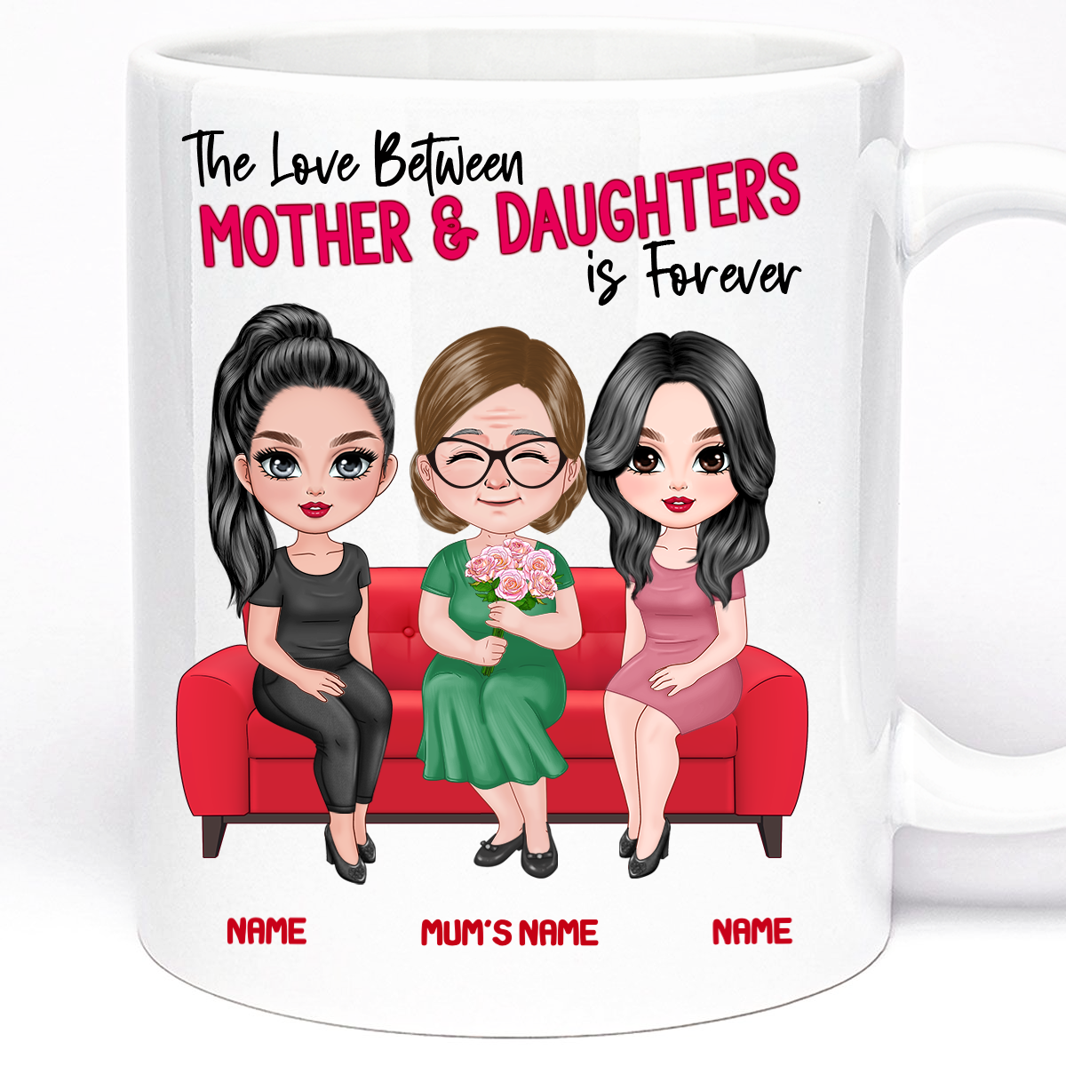 The Love Between Mother and Daughters is Forever Personalised Gift Mug | 11oz Ceramic Cup