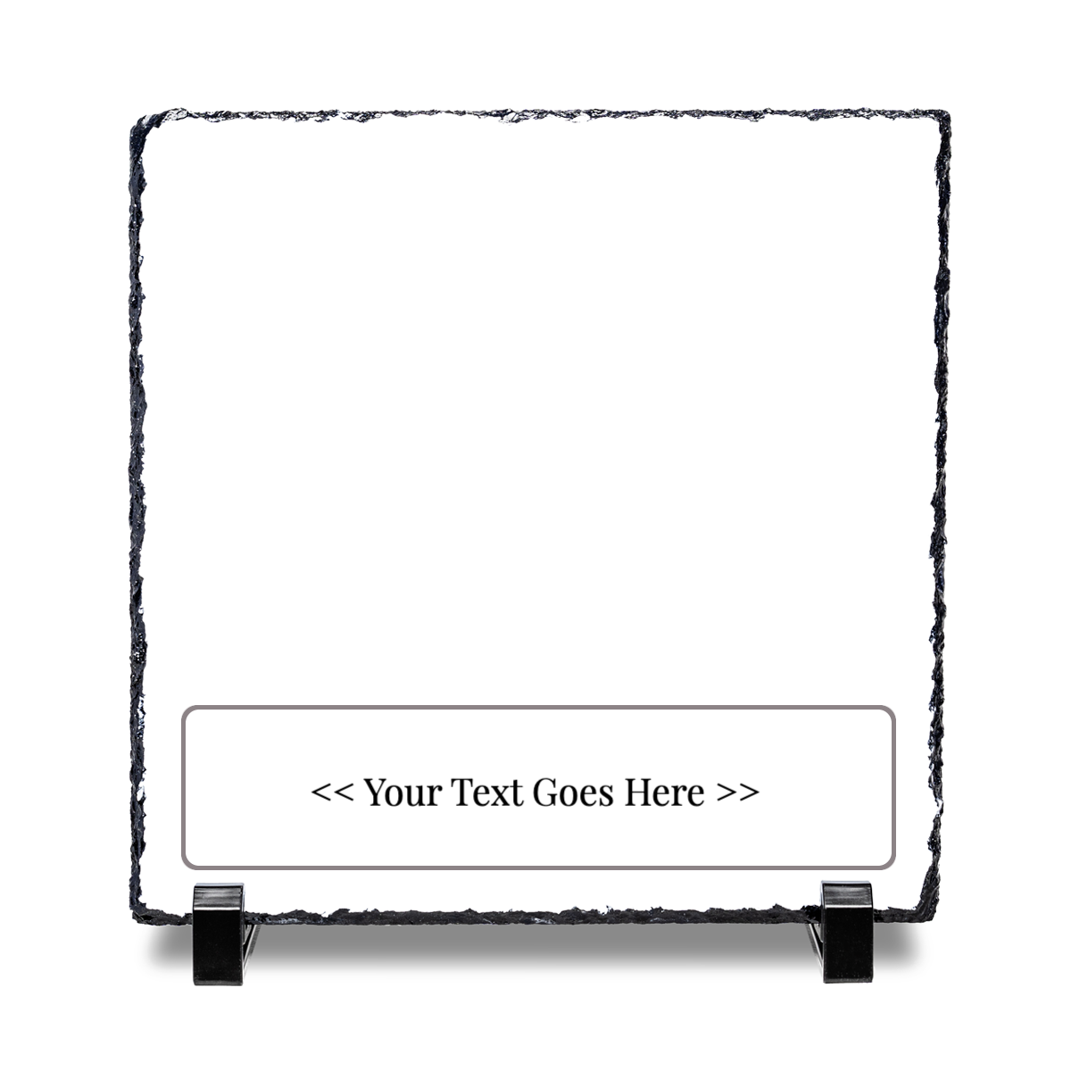 Photo Gift Slate - Custom Photo and Text 19x19 cm, Glossy