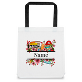 Personalised Tote Bag, Gift for Teacher, Coloured Handles, Add Name