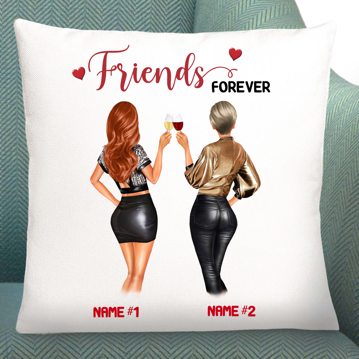 Personalised Gift Cushion For Friend | Friends Forever Custom Cushion 40x40 cm