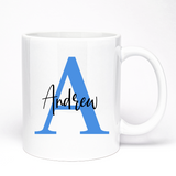 Personalised Mug For Him | Choose Your Letter Enter Name | 11oz Ceramic Tea & Coffee Mug