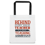 Teaching Assistant Tote Bag, coloured handles 33x36 cm