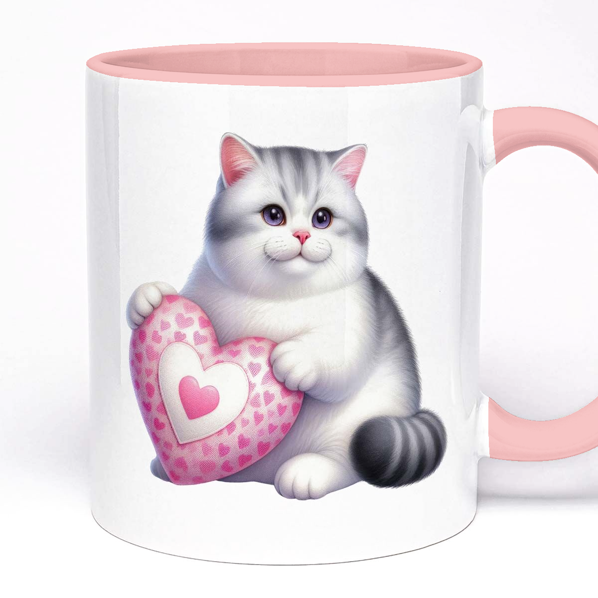 VDay Gift Mug For Cat Person | Custom Text Option, 11oz Ceramic