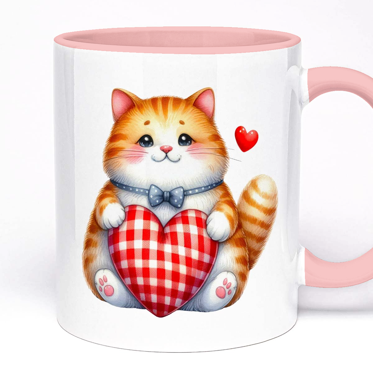 Valentines Day Present | 11oz Ceramic Mug, Custom Text Option | Cute Cat Design