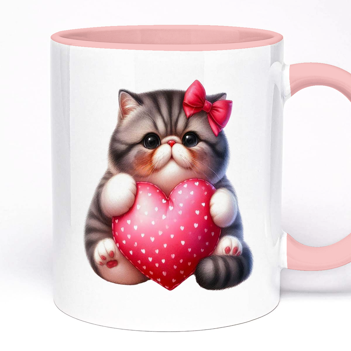 Valentines Present Mug for Cat Lover | Custom Text Option, 11oz Ceramic