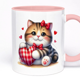 Valentines Presents for Her | Cute Cat Mug | Personalised Text Option, 11oz Ceramic