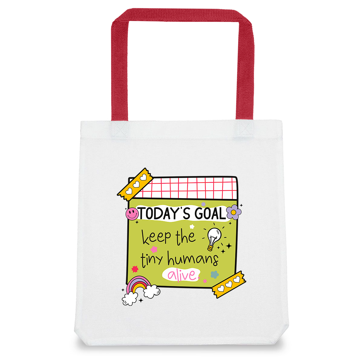 Gift Tote Bag for Teacher, Funny Gift for Teacher, Bag with Coloured Handles