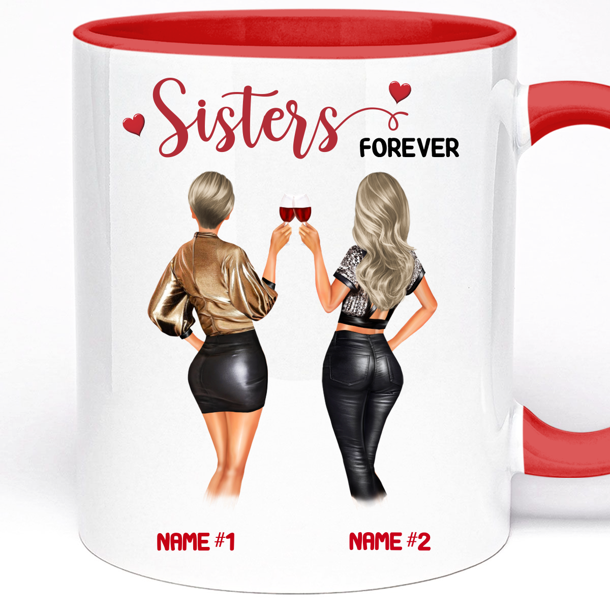 Custom Gift Mug For Sister | Sisters Forever Personalised 11oz Ceramic Cup