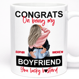 Personalised Gift Mug - Congrats on Being my Boyfriend Gift for Couples, Anniversary, Valentine's Day Gift, 11oz Ceramic Mug