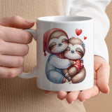 Romantic Valentine's  Day Gift Mug | 11oz Ceramic Cup | Cute Sloths Couple Design