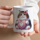 Valentine's Gift Mug for Cat Lover | Custom Text Field, 11oz Ceramic