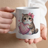 VDay Gifts Personalised Cute Cat Mug, 11oz Ceramic Mug