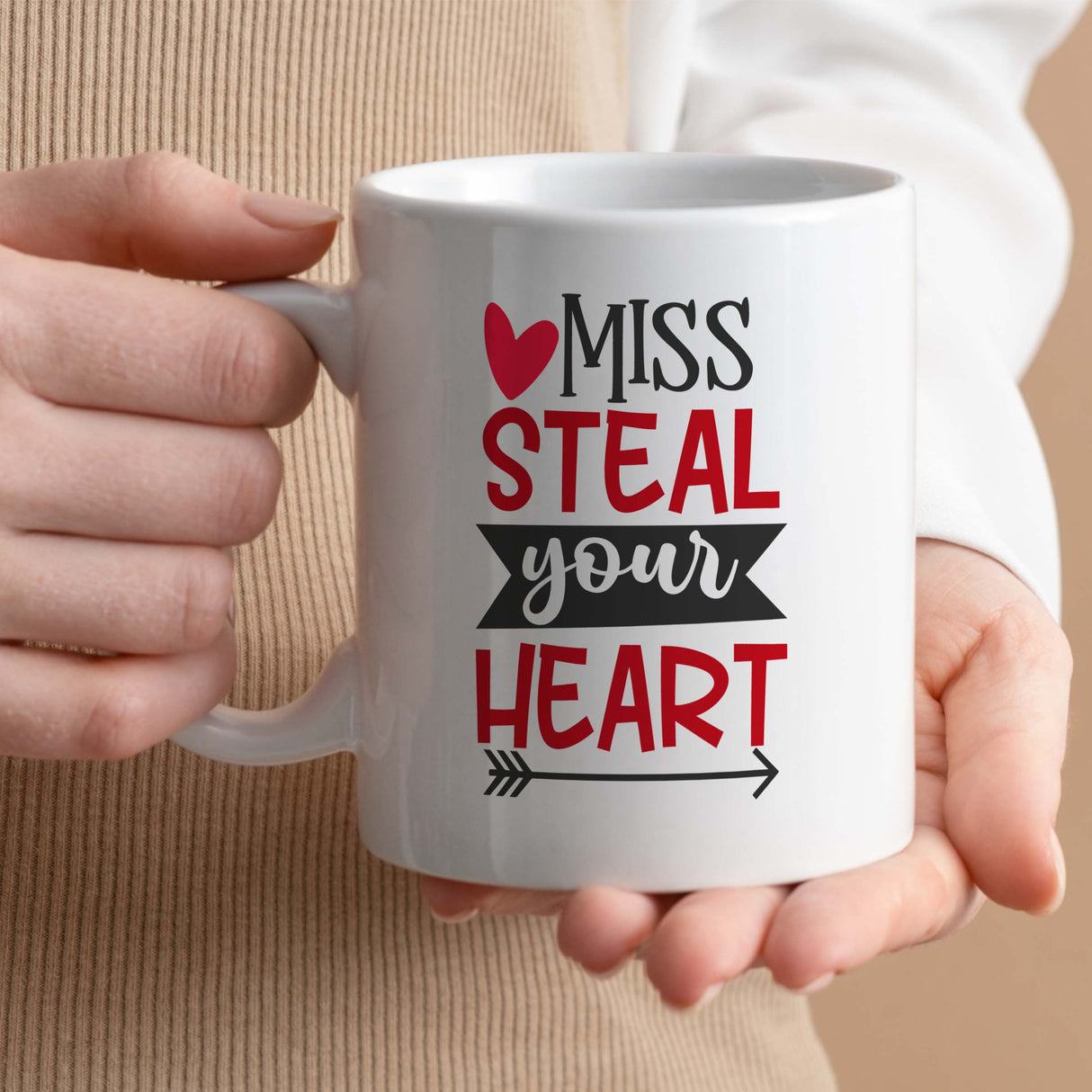 Sweetheart Gift Mug | Miss Steal Your Heart Design | 11oz Ceramic Tea Coffee Cup