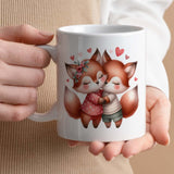 Valentine's Day Special Gift Mug | Adorable Foxes Couple Design | 11oz Ceramic Mug