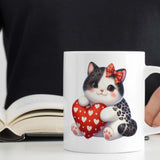 Valentine's Day Gift Mug, 11oz Ceramic Unique Cute Cat Mug