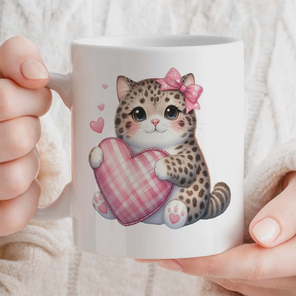 VDay Gifts Personalised Cute Cat Mug, 11oz Ceramic Mug