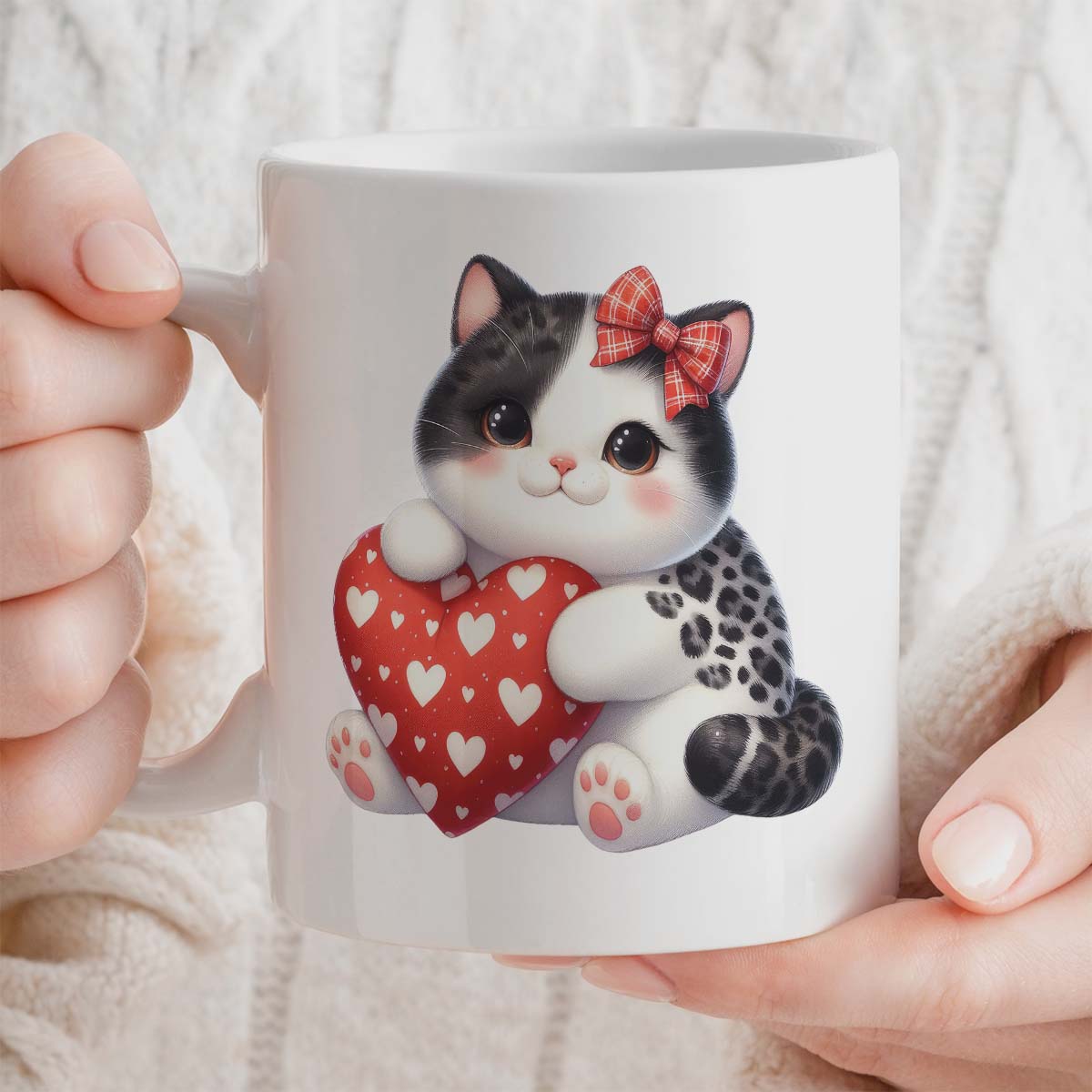 Valentine's Day Gift Mug, 11oz Ceramic Unique Cute Cat Mug