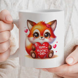 Valentine's Day Gift Mug | Cute Fox Holding Heart Valentine's Day Design | 11oz Ceramic Cup