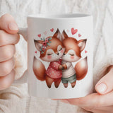 Valentine's Day Special Gift Mug | Adorable Foxes Couple Design | 11oz Ceramic Mug