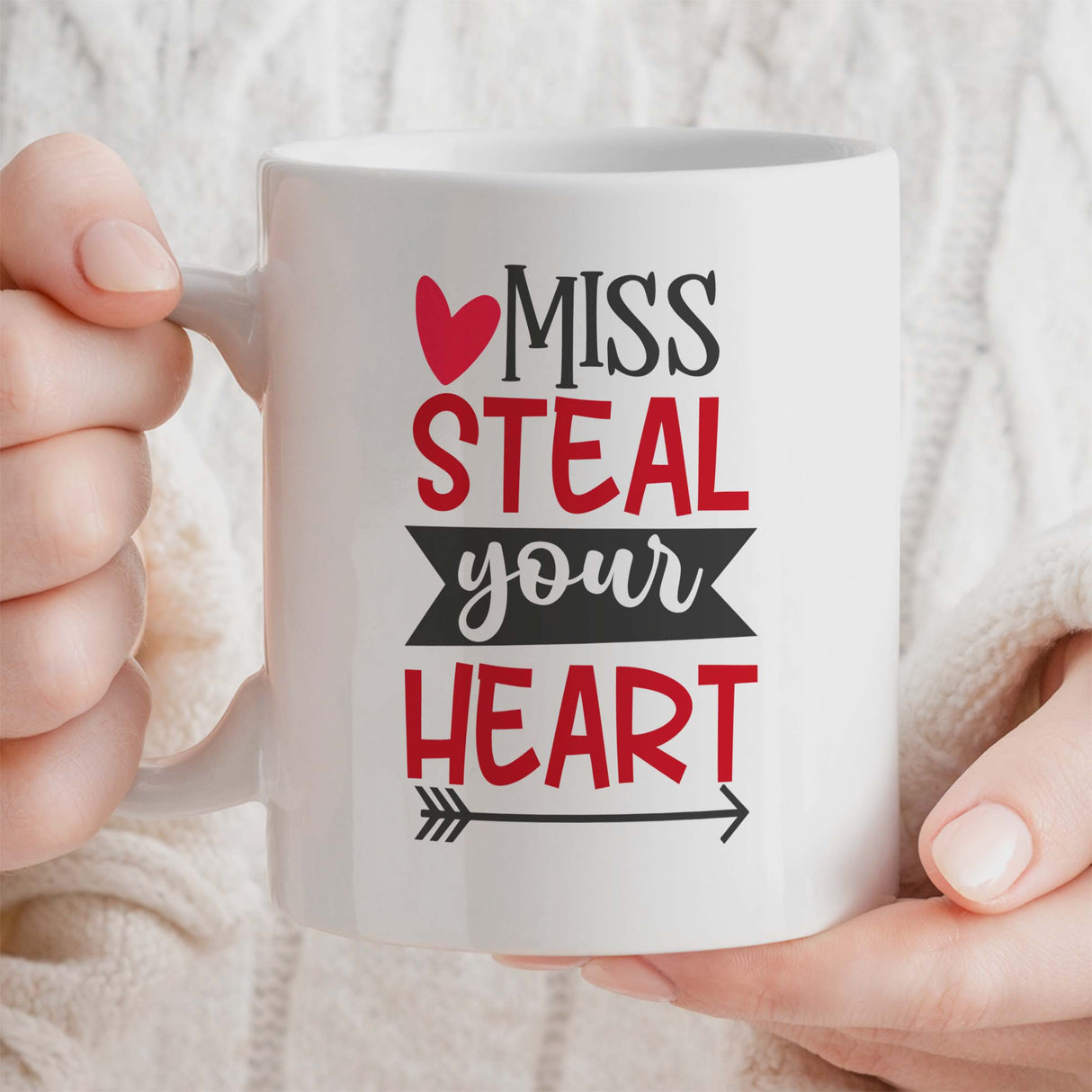 Sweetheart Gift Mug | Miss Steal Your Heart Design | 11oz Ceramic Tea Coffee Cup