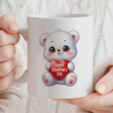 Valentine's Day Gift Mug | Adorable Bear Holding Heart Design | 11oz Ceramic Mug