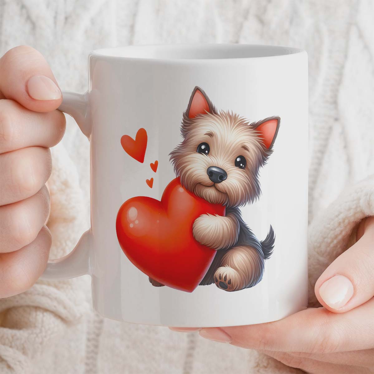 Romantic Valentine's Day Gift Mug | 11oz Mug with Custom Text Option | Cute Westie Dog Design