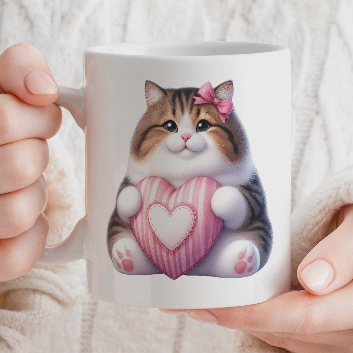 Valentine's Gift Mug for Cat Lover | Custom Text Field, 11oz Ceramic