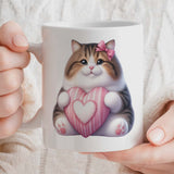 Valentine's Gift Mug for Cat Lover | Custom Text Field, 11oz Ceramic