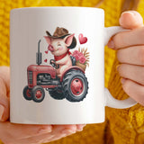 Cute Cowboy Pig Farmer Design | 11oz Ceramic Mug | Romantic Valentine's Gift