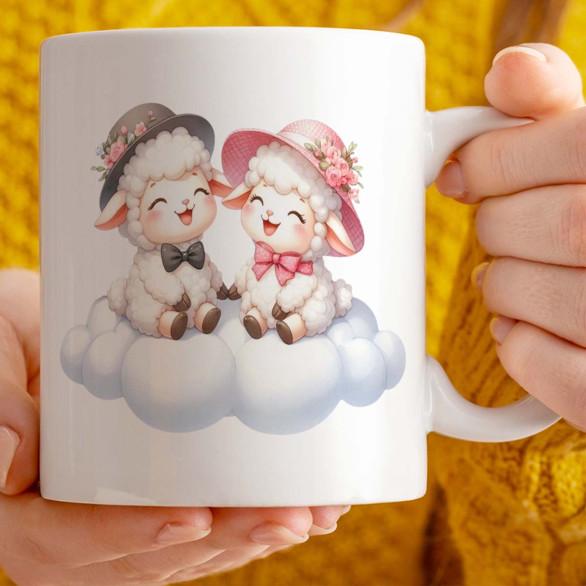 11oz Ceramic Mug | Cute Sheep Design | Romantic Cute Valentine's Day Gift