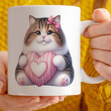 Valentine's Gift Mug for Cat Lover | Custom Text Field, 11oz Ceramic