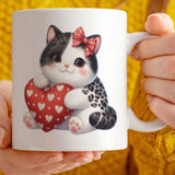 Valentine's Day Gift Mug, 11oz Ceramic Unique Cute Cat Mug