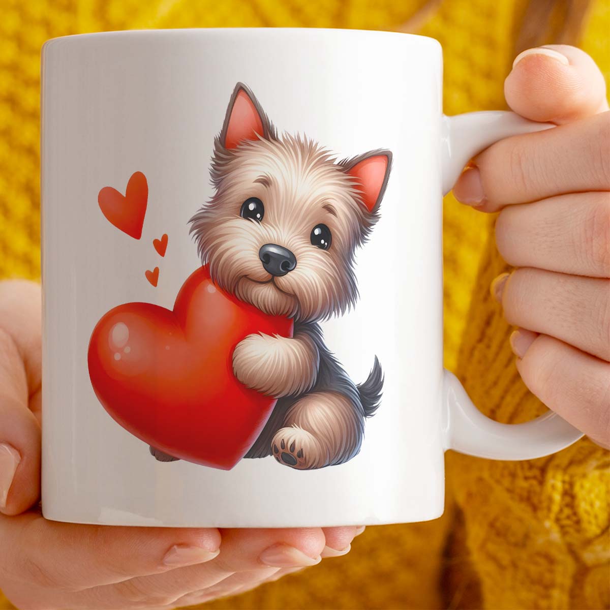 Romantic Valentine's Day Gift Mug | 11oz Mug with Custom Text Option | Cute Westie Dog Design