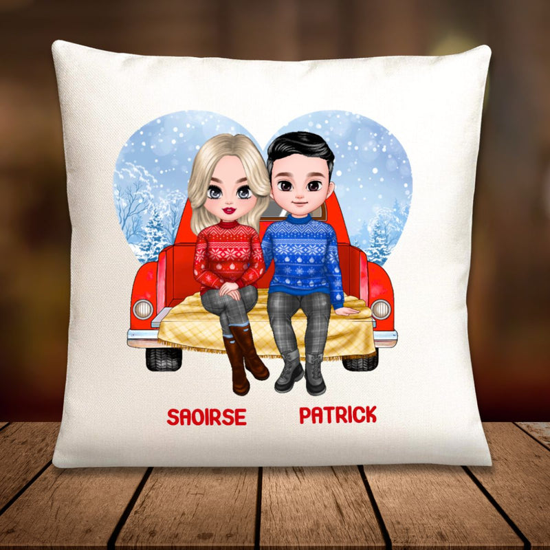 personalised cushion gifts collection, cushion on the wooden table