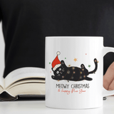 Christmas Cat Gift Mug | Meowy Christmas Design | 11oz Ceramic Mug