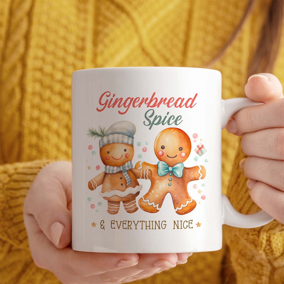 Christmas Mug | Gingerbread Spice and Everything Nice Design | 11oz Ceramic Mug