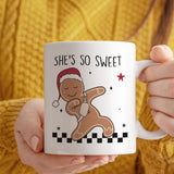 Christmas Gift Mug | Cute Gingerbread Man - She's So Sweet Design | 11oz Ceramic Mug