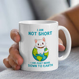 Cute Cat Gift Mug | I Am Not Short I Am Just More Down To Earth | 11oz Ceramic Mug