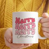 Christmas Mug | Merry Merry Merry Christmas | 11oz Ceramic Gift Mug