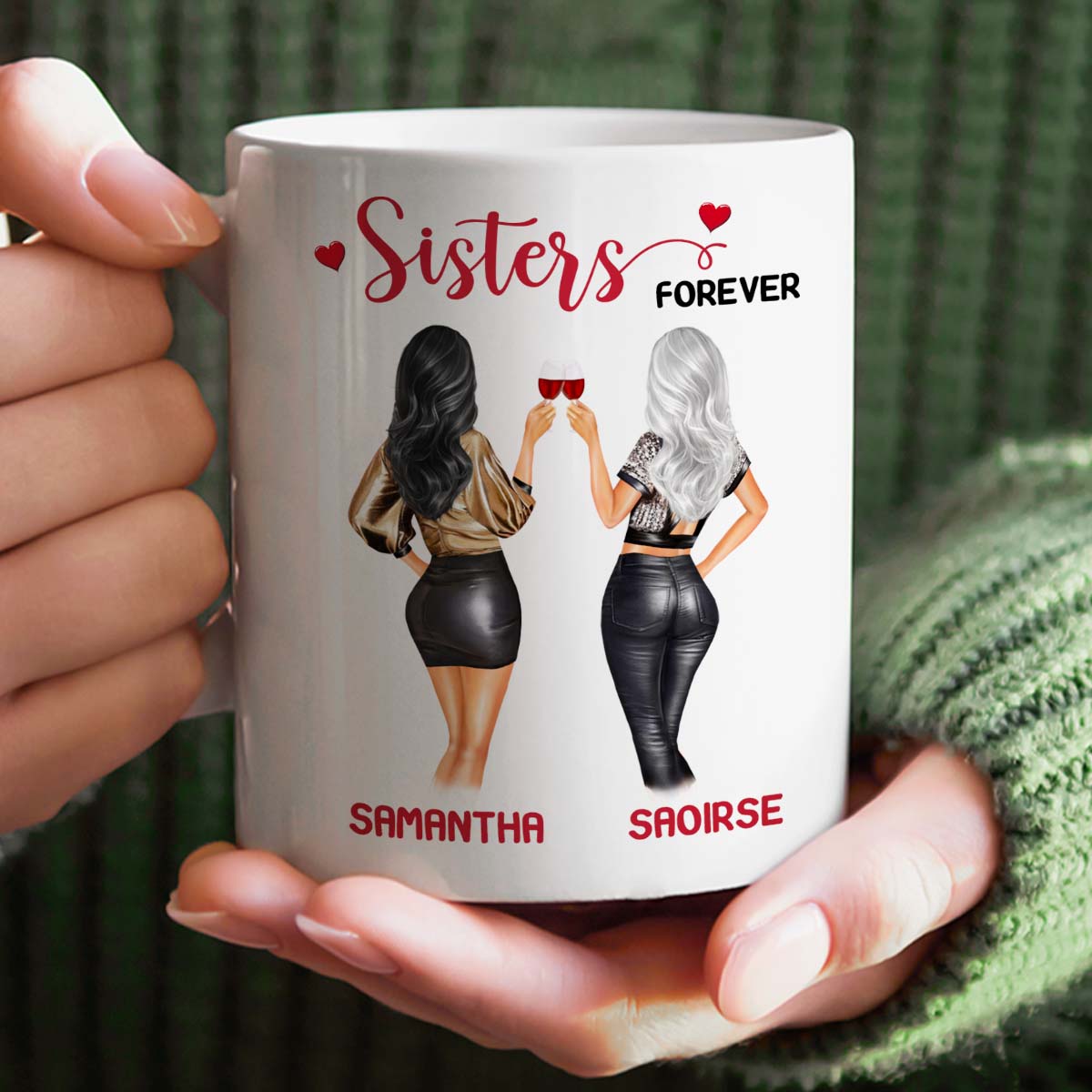 Custom Gift Mug For Sister | Sisters Forever Personalised 11oz Ceramic Cup