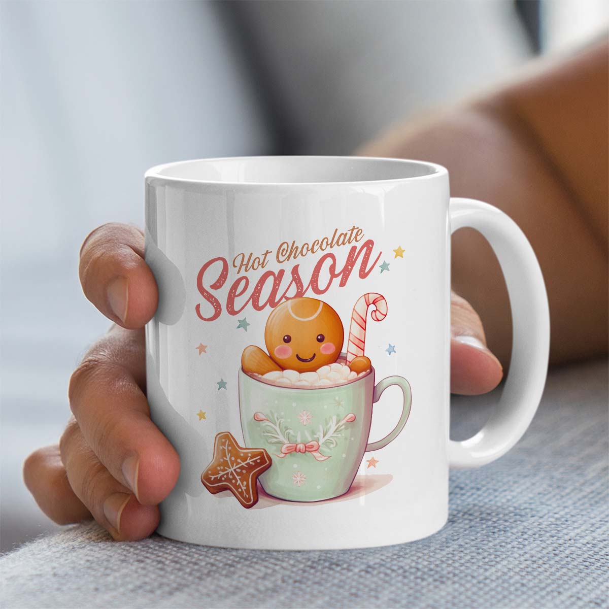 Christmas Gift Mug | Hot Chocolate Season Design | 11oz Ceramic Mug