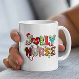 Christmas Mug For Nurse | Jolly Nurse Design | 11oz Ceramic Mug